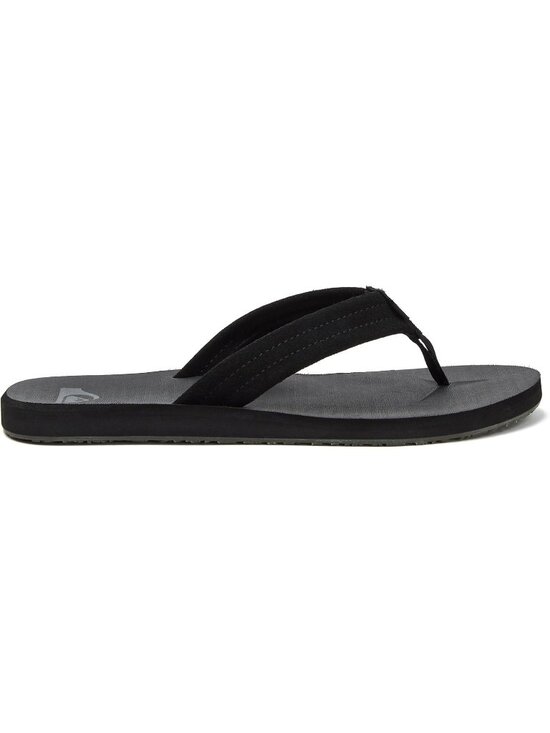 Men\'s Dark Black Suede Flip Flops Arch Support Athletic Sandals Thong Casual